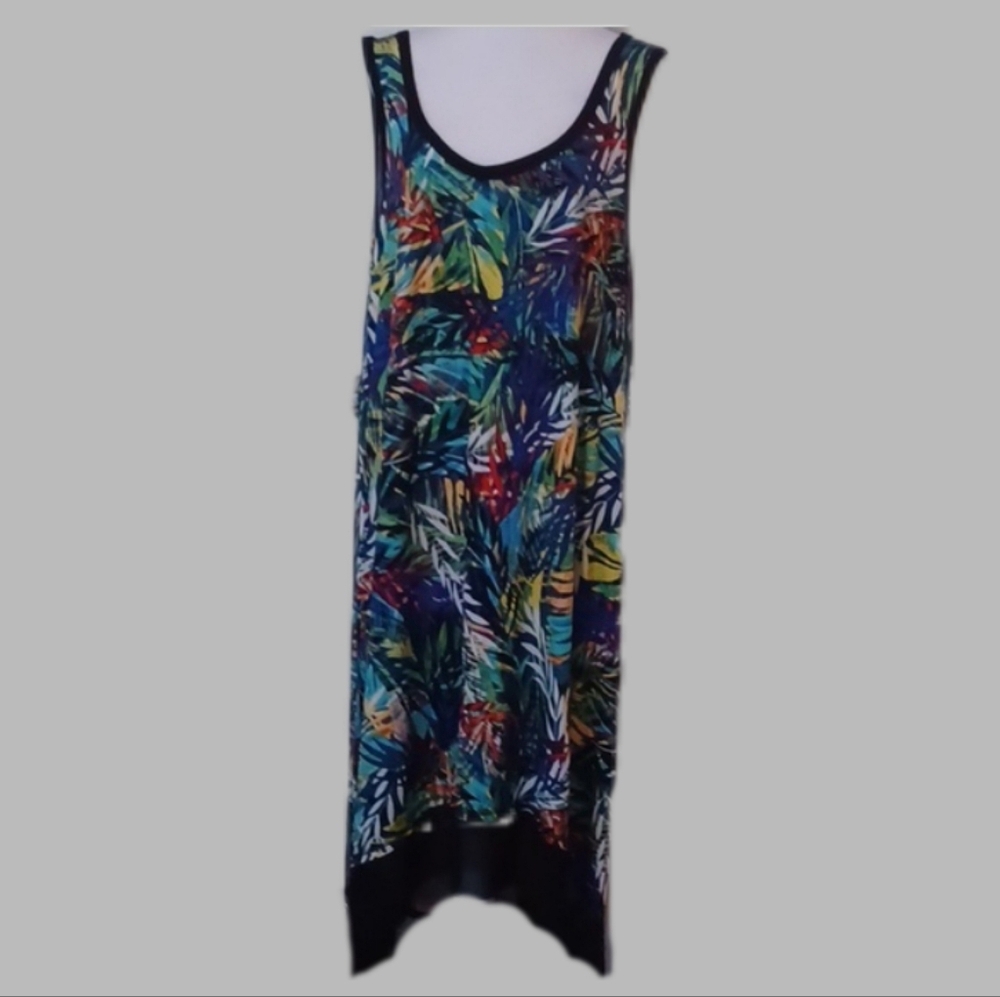 ** Westbound Colorful Leaf Print Maxi Dress